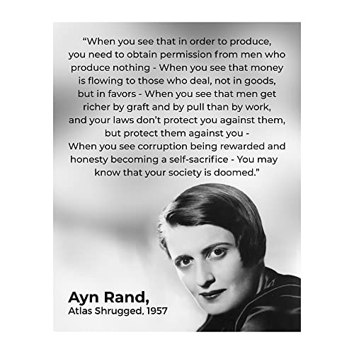 Ayn Rand Quotes Typographic Wall Art Print