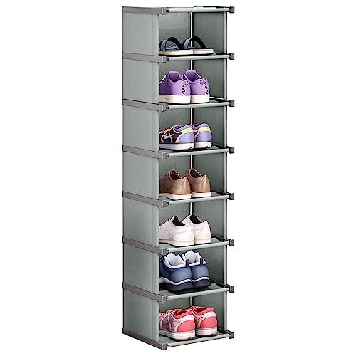 Easyhouse 8 Tier Metal Sturdy Shoe Rack, Narrow Tall Shelf Organizer for  Entryway, closet, Bedroom