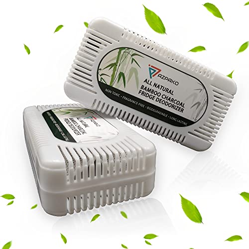 AZPAKO Refrigerator Deodorizer - Natural Bamboo Activated Charcoal Fridge Deodorizer