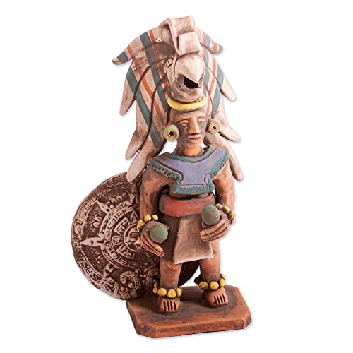 Aztec Warrior Ceramic Sculpture