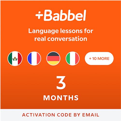 Babbel Language Learning Software - Learn to Speak Spanish, French, English, & More - 14 Languages to Choose from - Compatible with iOS, Android, Mac & PC (3 Month Subscription)
