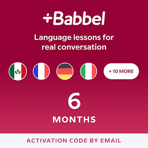 Babbel Language Learning Software - Learn to Speak Spanish, French, English, & More - 14 Languages to Choose from - Compatible with iOS, Android, Mac & PC (6 Month Subscription)
