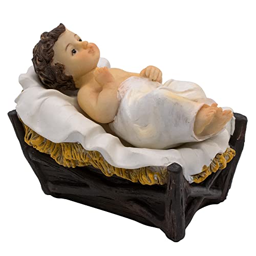Baby Jesus in a Manger Nativity Figurine