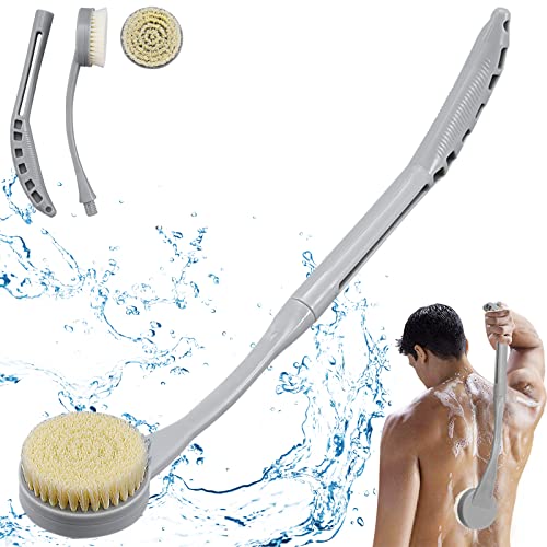 MainBasics Dual-Sided Long Handle Bath Shower Brush Back Scrubber