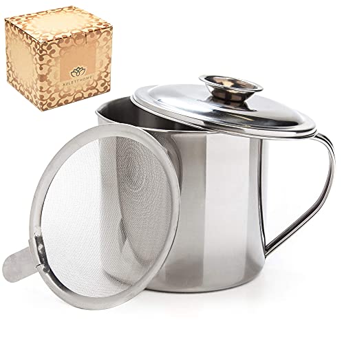 Bacon Fat Container With Oil Strainer