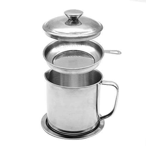 Bacon grease saver with strainer - 46OZ Large Capacity, bacon
