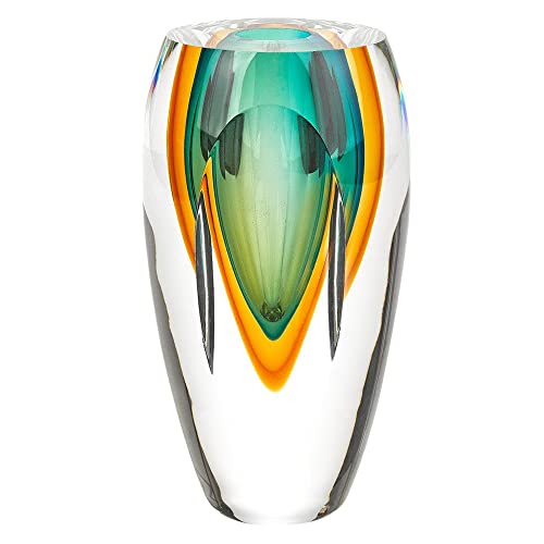 Badash Rimini Murano-Style Glass Vase - Contemporary Home Decor