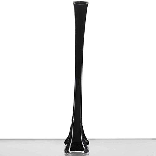 BalsaCircle 6 pcs 24" Tall Black Glass Eiffel Tower Vases