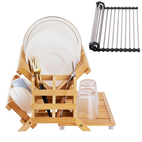 Bamboo 3-Tier Dish Drying Rack