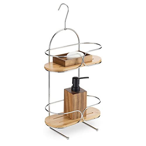 Bamboo and Metal Shower Caddy