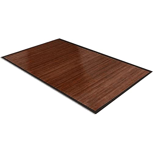 Bamboo Floor Mat Area Rug - Elegant Walnut Dark Brown Color