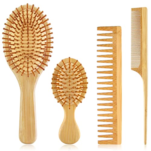 Bamboo Hair Brush Set