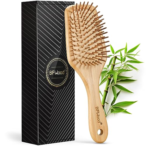 Bamboo Paddle Hairbrush with Bamboo Bristles