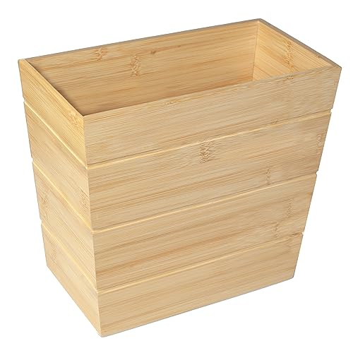 Bamboo Waste Basket for Small Spaces
