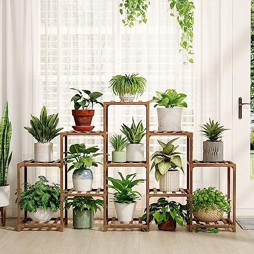 Bamworld Plant Stand - Durable and Decorative Wooden Stand for Multiple Plants