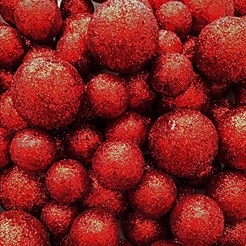 BANBERRY DESIGNS Red Glittered Foam Balls