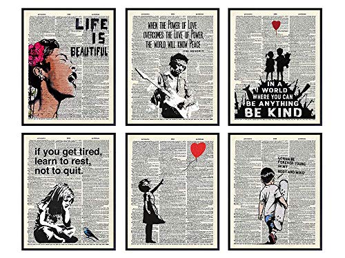 Banksy Wall Art Set - Inspirational Quotes Room Decor