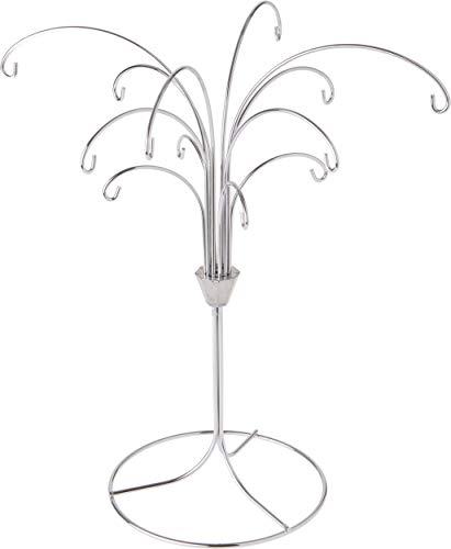 Bard's 12 Arm Silver-toned Ornament Stand, Tree, 11.5" H x 10" W x 10" D