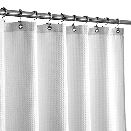Barossa Design Waffle Weave White Shower Curtain