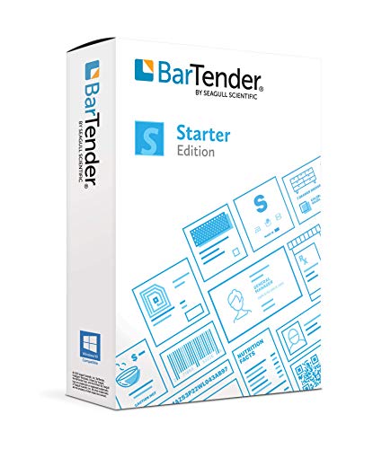Bartender Software - 2022 Starter Edition (1 Printer License, 1 Year Standard Maintenance)