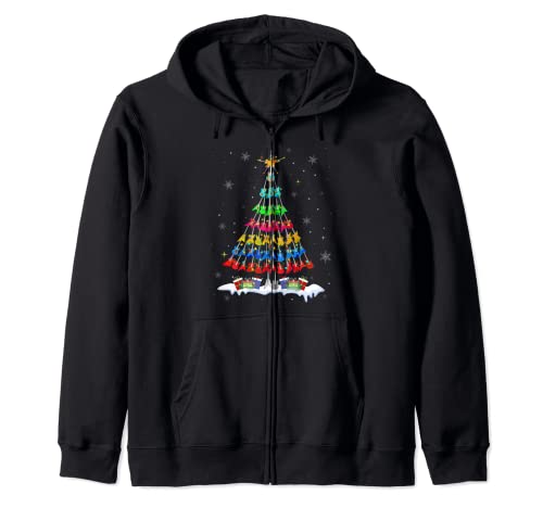 Bass Guitar Ornaments Xmas Zip Hoodie