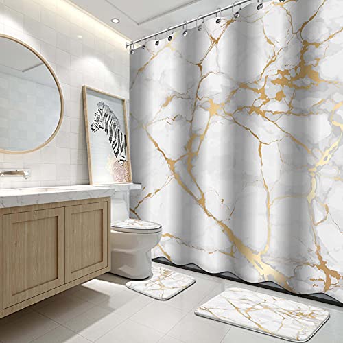 Bathroom Shower Curtain Sets with Rugs