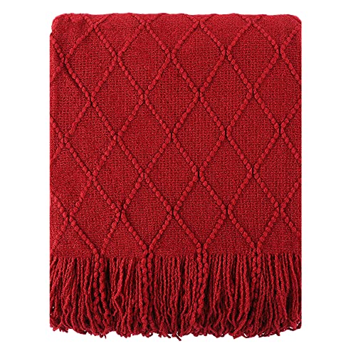 BATTILO HOME Red Throw Blanket for Couch, 50"x60"