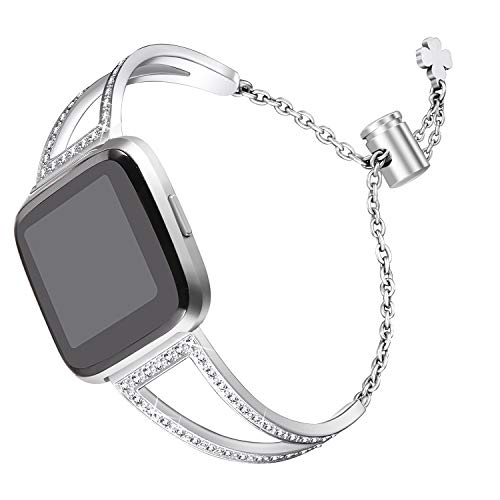 bayite Bling Bands for Fitbit Versa/Versa 2 - Silver