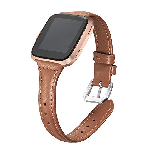 bayite Fitbit Versa Leather Bands - Slim and Stylish Replacement Strap