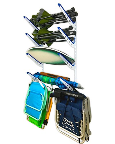 Beach Chair and Umbrella Wall Storage Rack