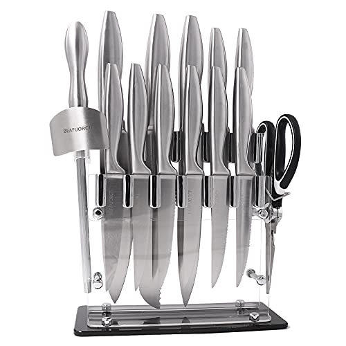 BEAFUORCT Block Knife Set Stainless Steel