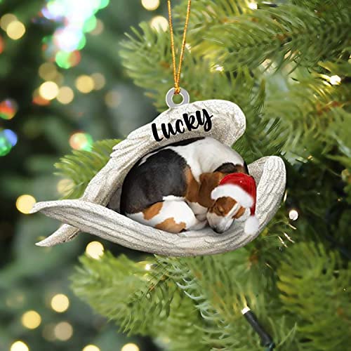 Beagle Sleeping Angel Dog Ornament