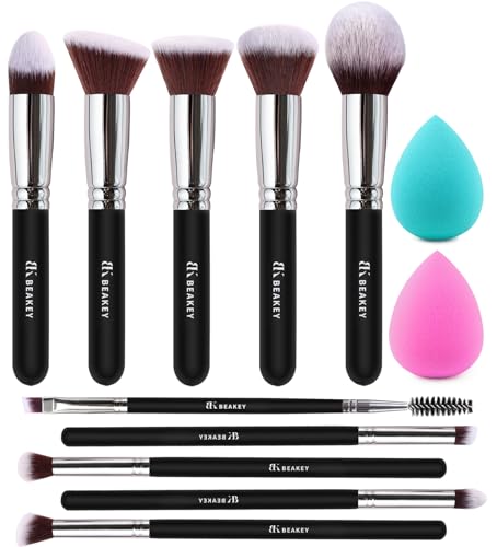 BEAKEY Soft Make up Brushes - 12Pcs Premium Makeup Brush Set