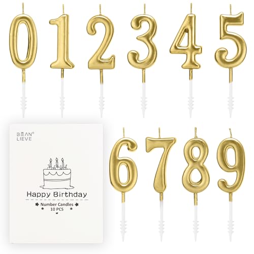 Beanlieve Numeral Birthday Candles