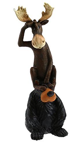 Bear & Moose On The Lookout Sculpture Figure