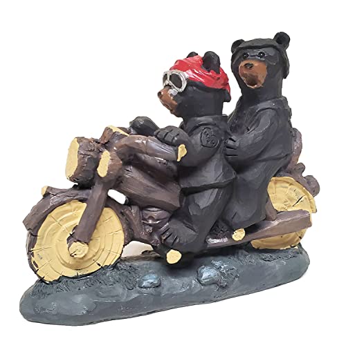Bear Motorcycle Biker Figurine