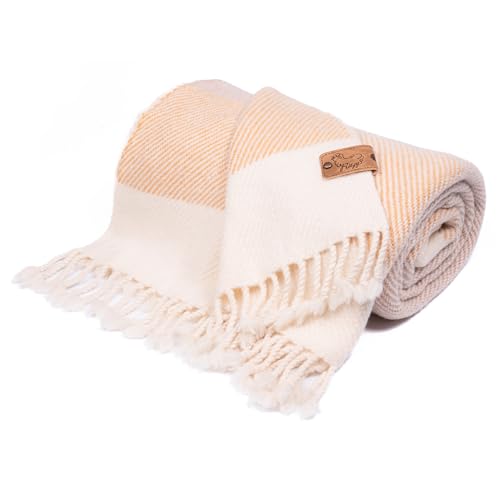 Beautiful Boho Blanket Throw in Merino Wool