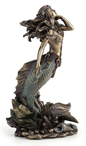 Beautiful Mermaid Rising from Sea Statue Sculpture
