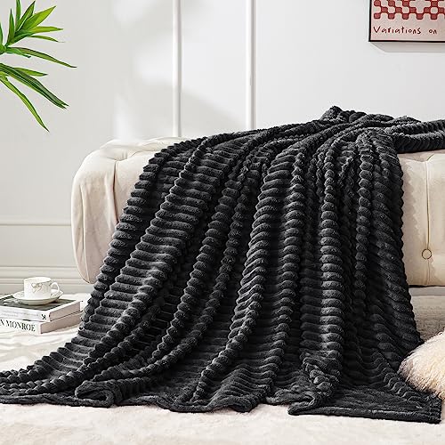 BEDELITE 3D Ribbed Jacquard Fleece Blanket