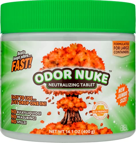 Bedside Toilet Deodorizer Tablets by ODOR NUKE - Human Urine Odor Neutralizer For Large Portable Urinal Containers - 2x Original Size (14.1oz) (Jumbo)