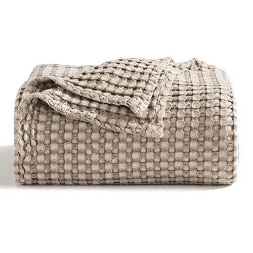 Bedsure Cooling Bamboo Waffle Blanket - Soft, Lightweight and Breathable