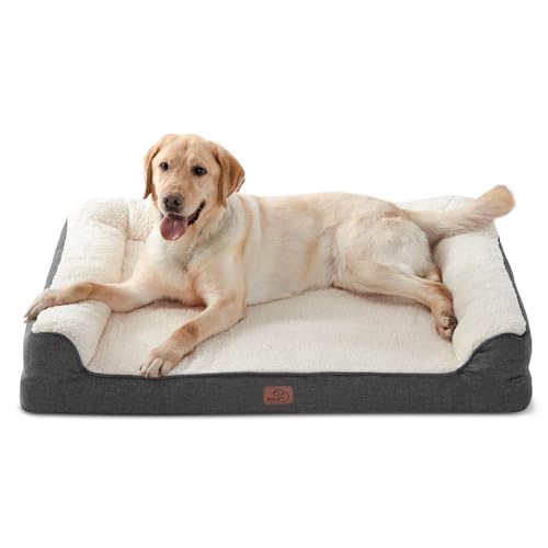 Bedsure Memory Foam Dog Bed - Extra Large Grey