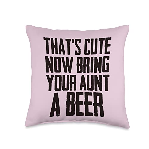 Beer Gadgets and Gifts Funny Aunty Throw Pillow