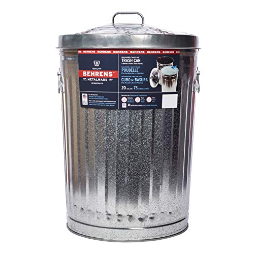 KCHEX Trash can with lid - Pre-Galvanized Trash Can with Lid Round