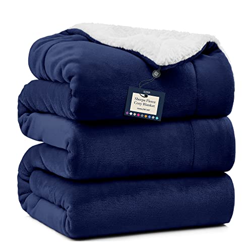 BELADOR Queen Size Fleece Bed Blanket with Sherpa Reverse