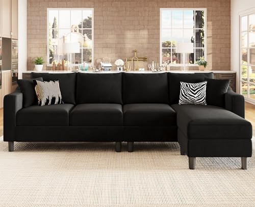 Belffin Velvet L Shaped Couch Sectional Sofa
