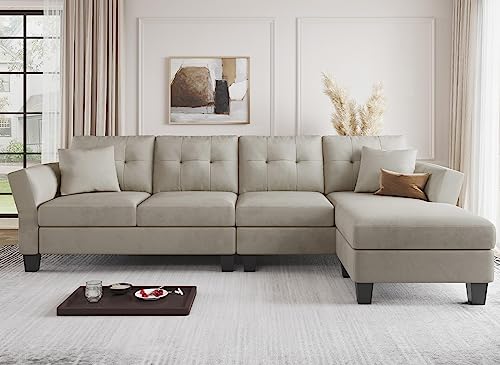 Belffin Velvet L Shaped Sofa with Chaise