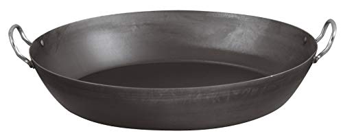 BelleVie Black Carbon Steel 16-Gauge Paella Pan