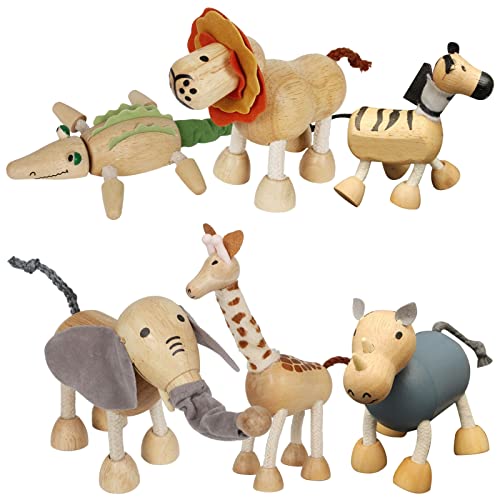 Bendable Wooden Animal Figurines Toys