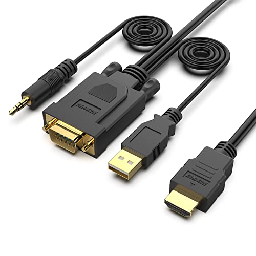 Benfei Gold-Plated HDMI to VGA Cable - Reliable and Convenient Solution for HDMI to VGA Connections